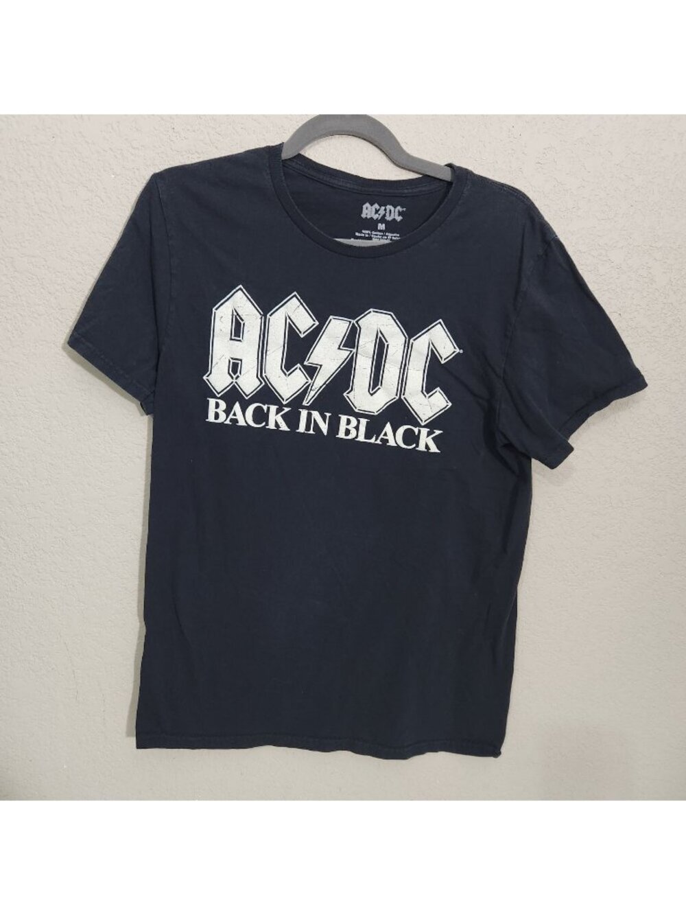 AC/DC Back In Black Mens Graphic T-Shirt Medium Black 2020